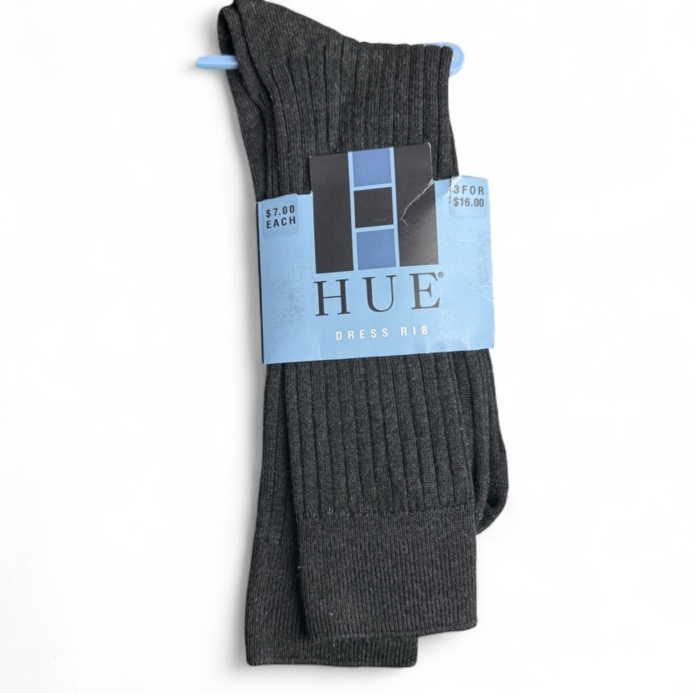 HUE Men's Ribbed Dress Socks - Dark‎ Gray